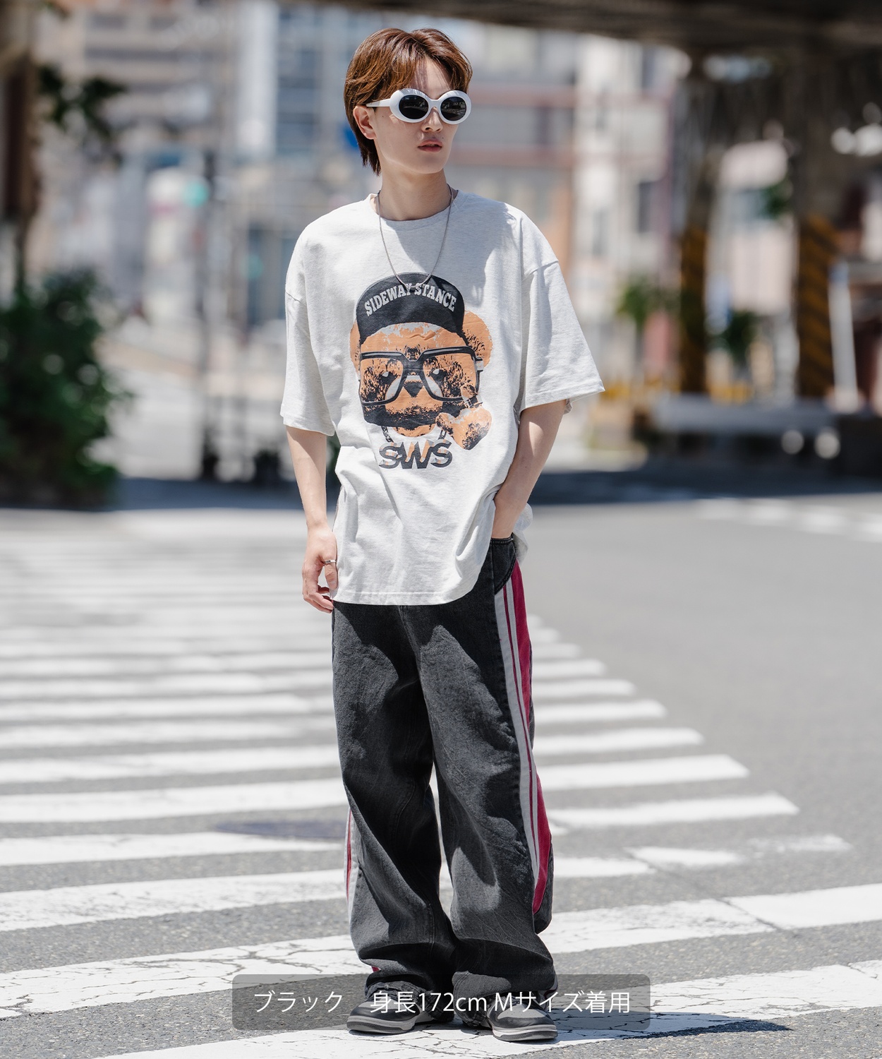 サイド ライン ワイドパンツ デニム ユニセックス ジーンズ 韓国 選べる3サイズ ／ 2 カラー 】サイドラインワイドストレート