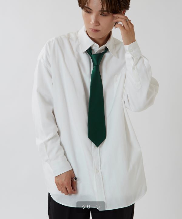 アニエスベー ネクタイ 白 無地 レザータイ【n5201】 無地ネクタイ