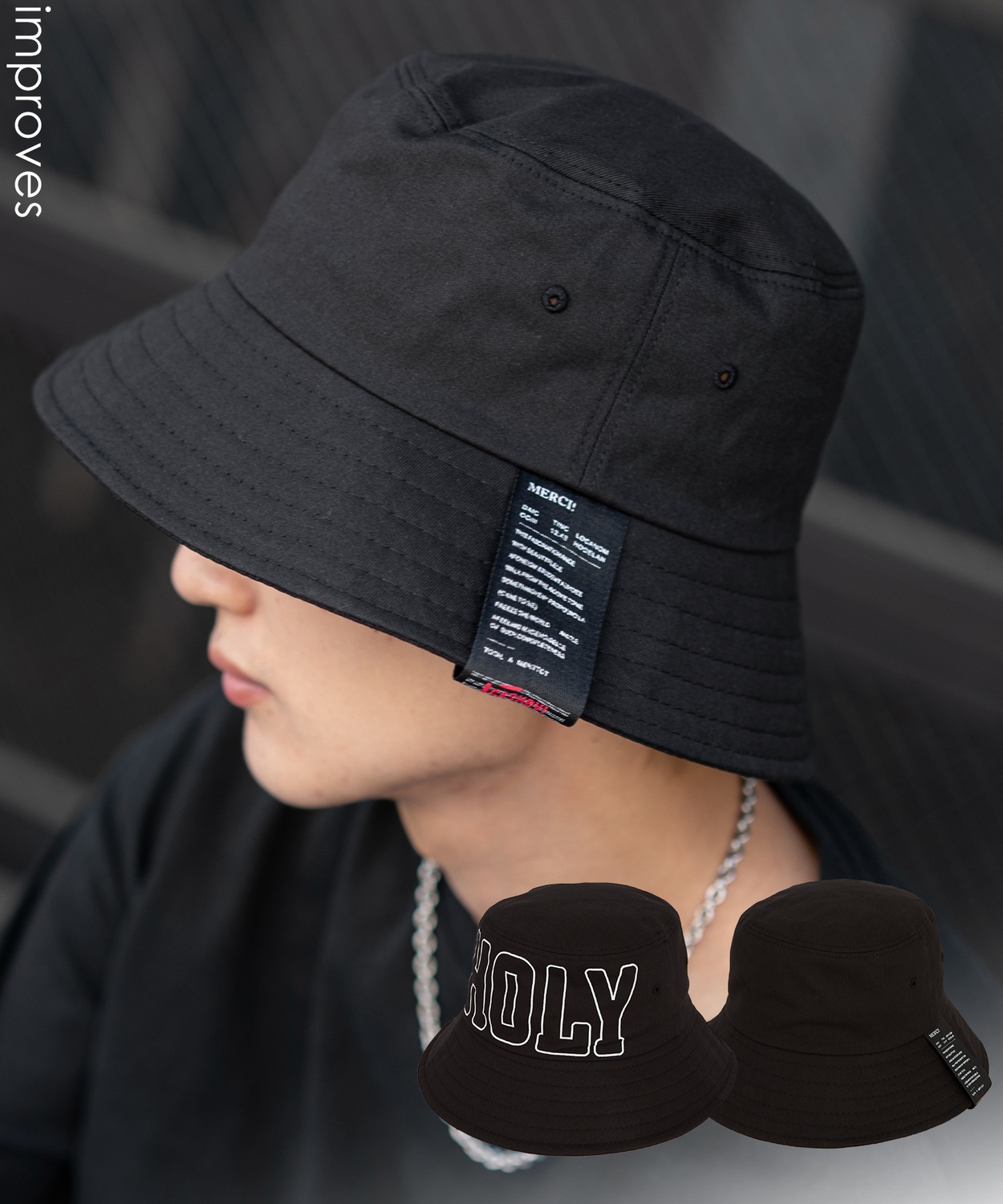 正規店購入★STONE  ブラック バケットハット XL　タグつき 新品未使用・タグ付】アディダス オリジナルス バケットハット 黒 XL