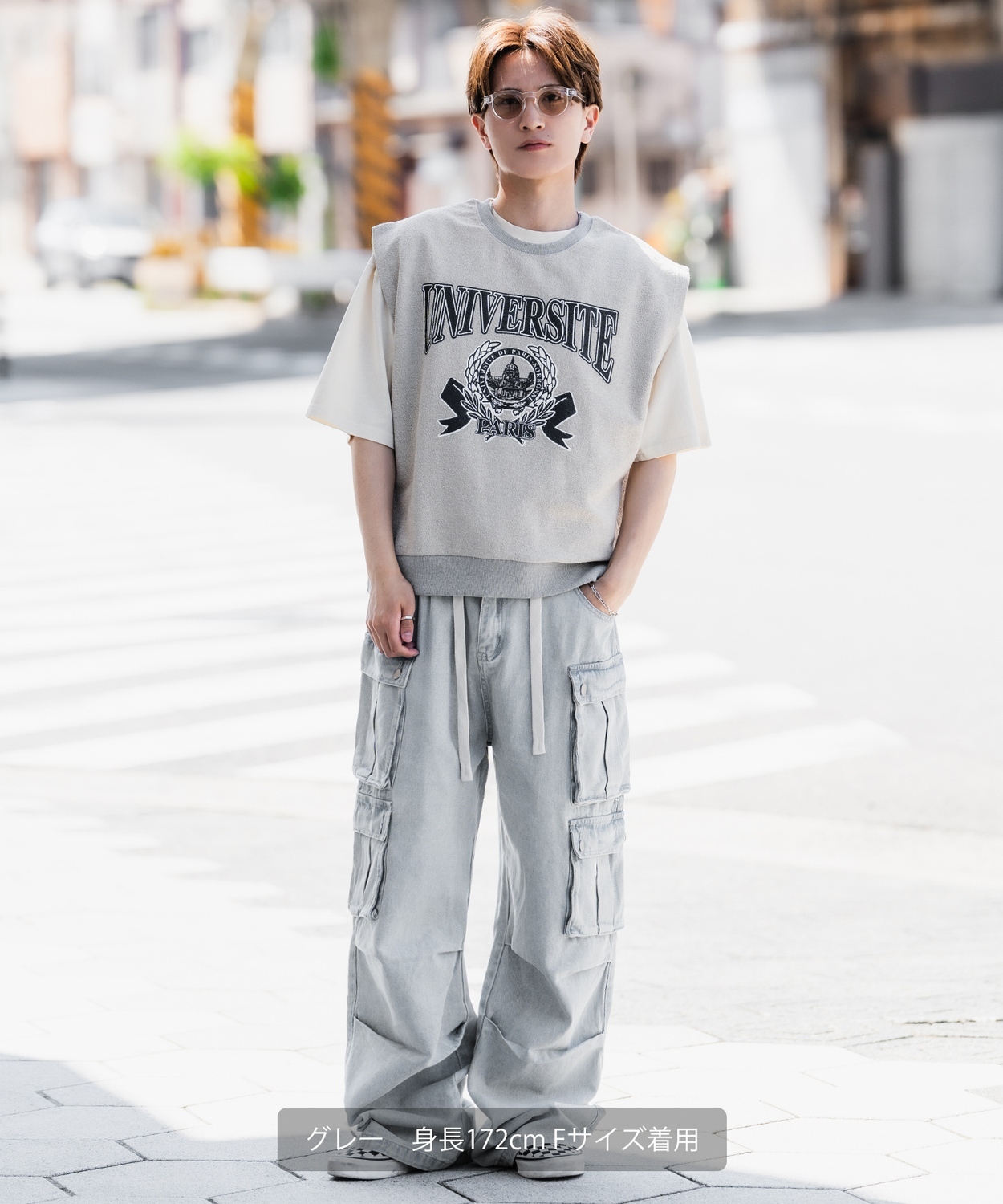 カレッジ裏使いスウェットノースリーブベスト