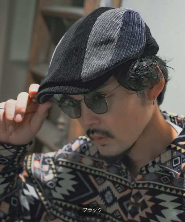 awesome needs風　ハンチング　韓国　ブラック 帽子 ハンチング メンズ ハンチング帽 夏 日よけ 通気 メッシュ