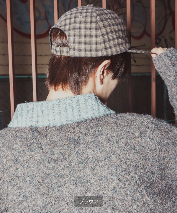 チェック柄キャップ