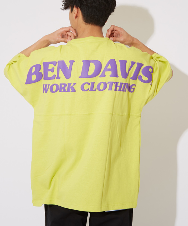 BEN DAVIS】半袖フットボールプリントビッグTシャツ