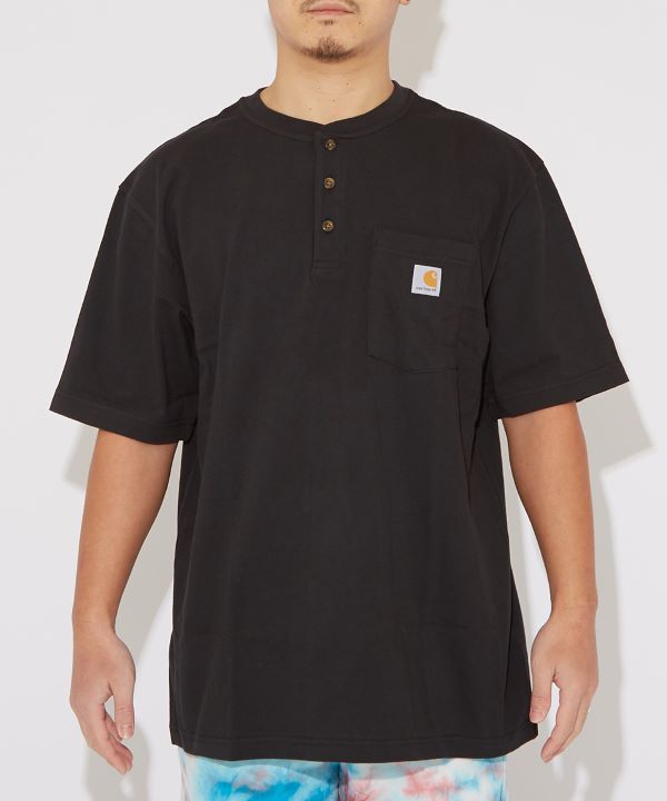 CARHARTT】半袖ヘンリーネックポケットTシャツ