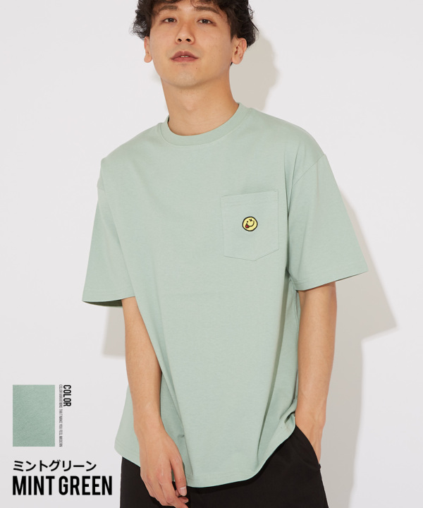 スマイル刺しゅうポケットTシャツ