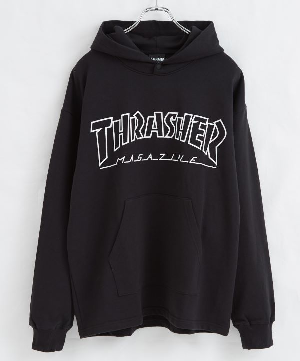 STARTER×THRASHER】ロゴプリントスウェットプルパーカー