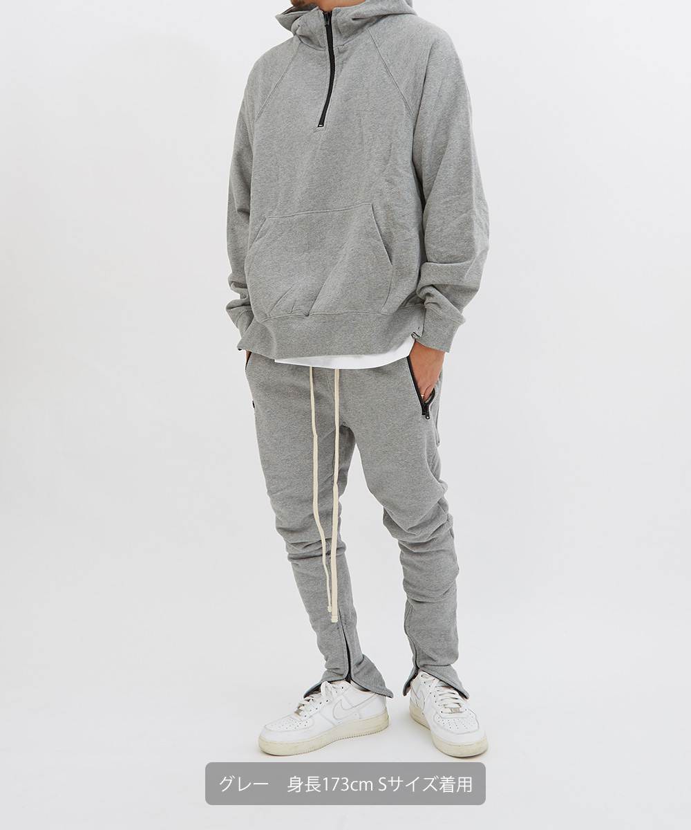 FEAR OF GOD ESSENTIALS】ハーフジップ裏毛スウェットパーカー