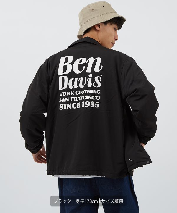 美品 BEN DAVIS 裏シャギーボアフリース コーチジャケット ベージュ L BEN DAVIS】裏シャギーボアフリースコーチジャケット