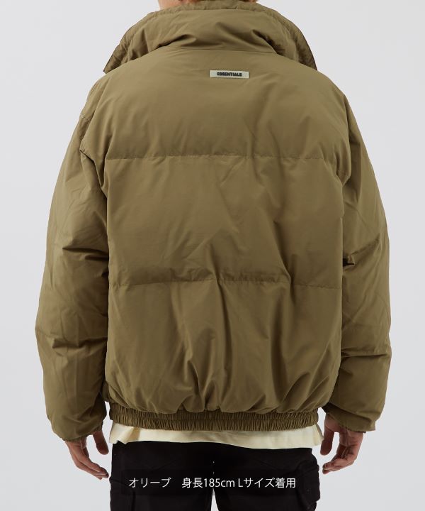 FEAR OF GOD ESSENTIALS Puffer Jacket Taupe エッセンシャルズ パファージャケット 中綿ブルゾン トープ グレージュ サイズL【221227】【新古品】【me04】