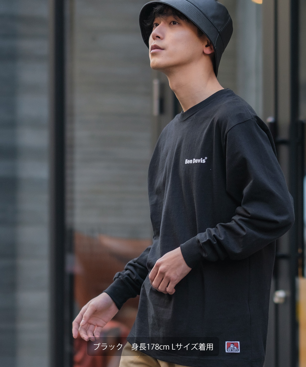 美品 BEN DAVIS 長袖Tシャツ ブラック 黒 Lサイズ - トップス