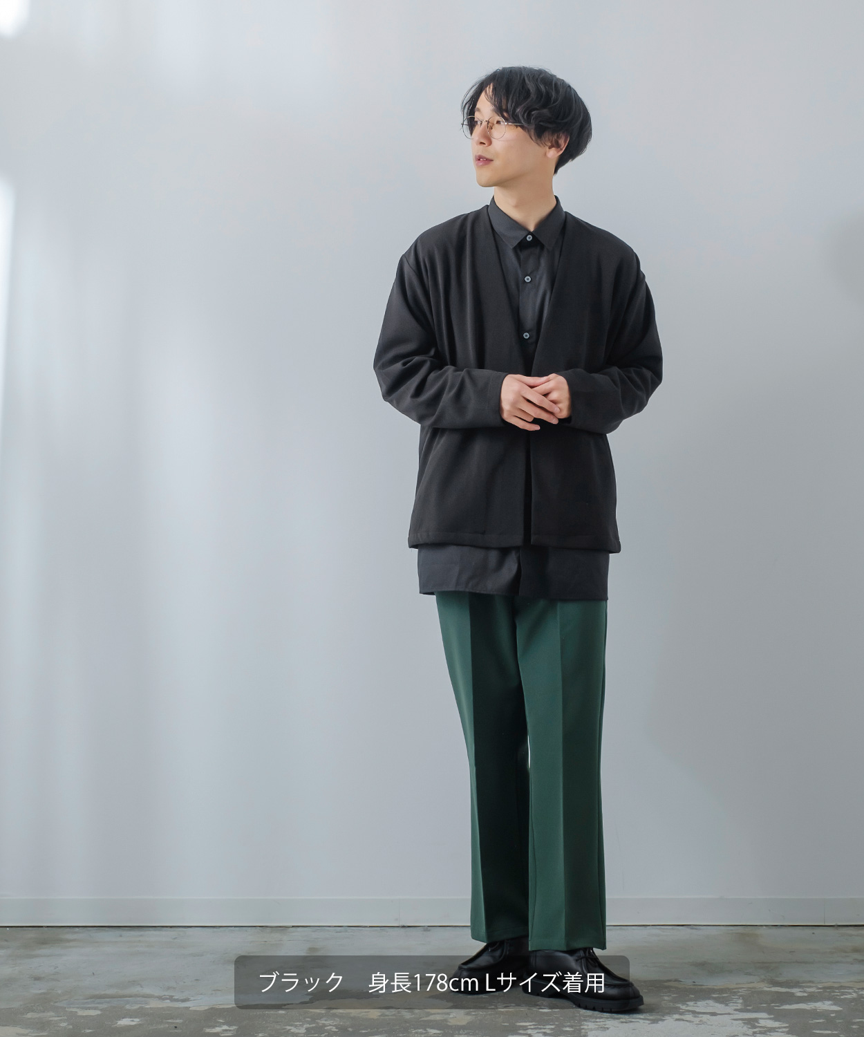 カットジョーゼットノーカラージャケット