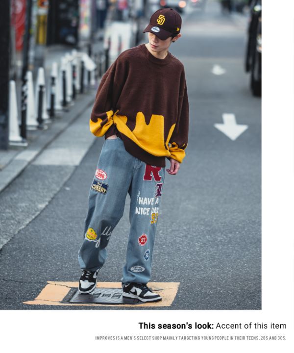 ワッペンデニムパンツ