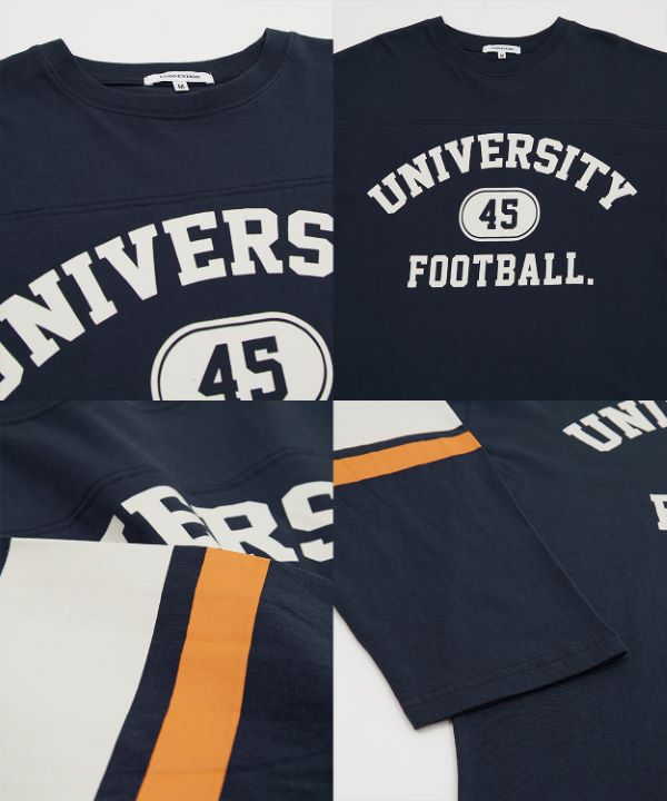 PROVO ブルドッグ フットボールTシャツ 両面プリント 70s PROVO ブルドッグ 両面プリント コットン フットボールT