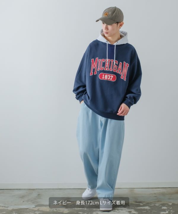 裏毛フェイクフードスウェット