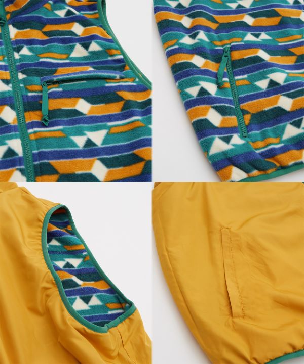 【23AW】メモリー&フリース リバーシブル ベスト Steven Alan＞ メモリー&フリース リバーシブル ベスト