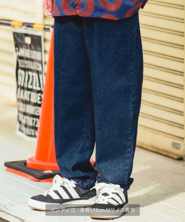 けん　デニムワイドテーパードパンツ デニムワイドテーパードパンツ