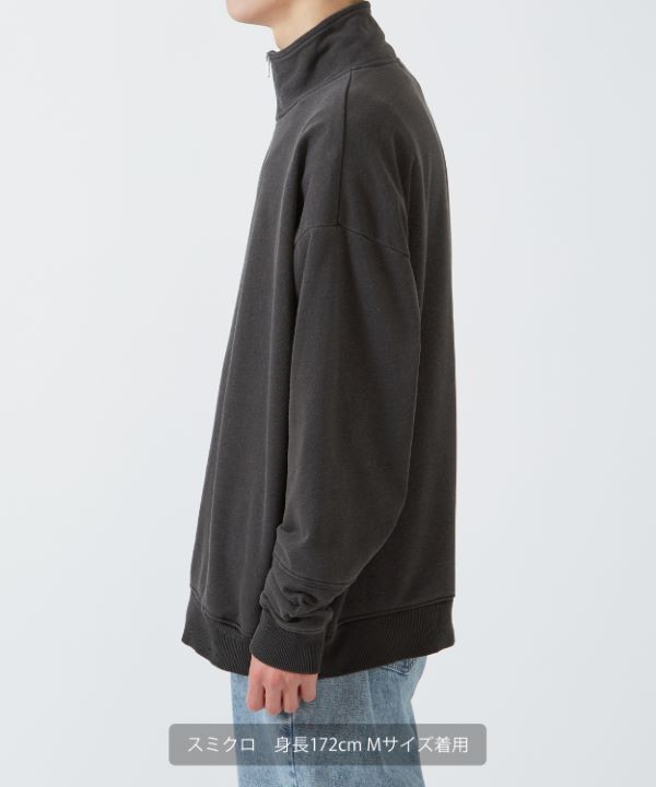 RRL インディゴ　ハーフジップ　スウェット ユニクロ】もうマフラーいらないじゃん！古着みたいな「ゆったり