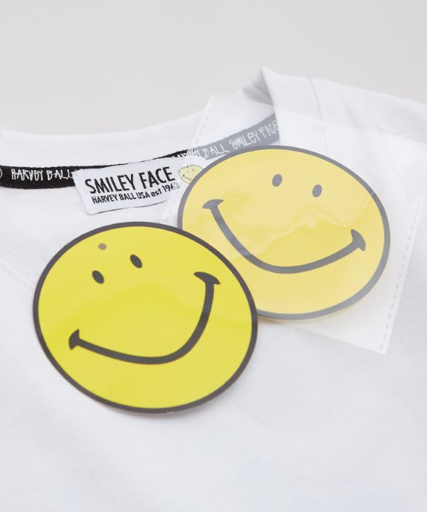 Smiliey Face】発泡プリント半袖Tシャツ