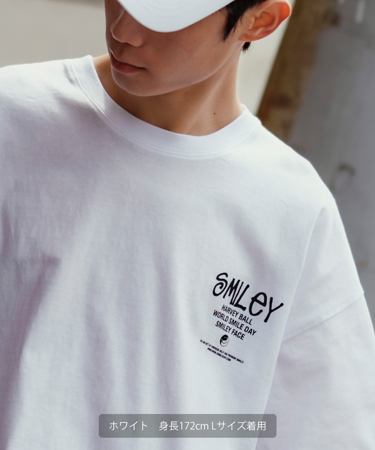 Smiliey Face】ツイルワッペン半袖Tシャツ