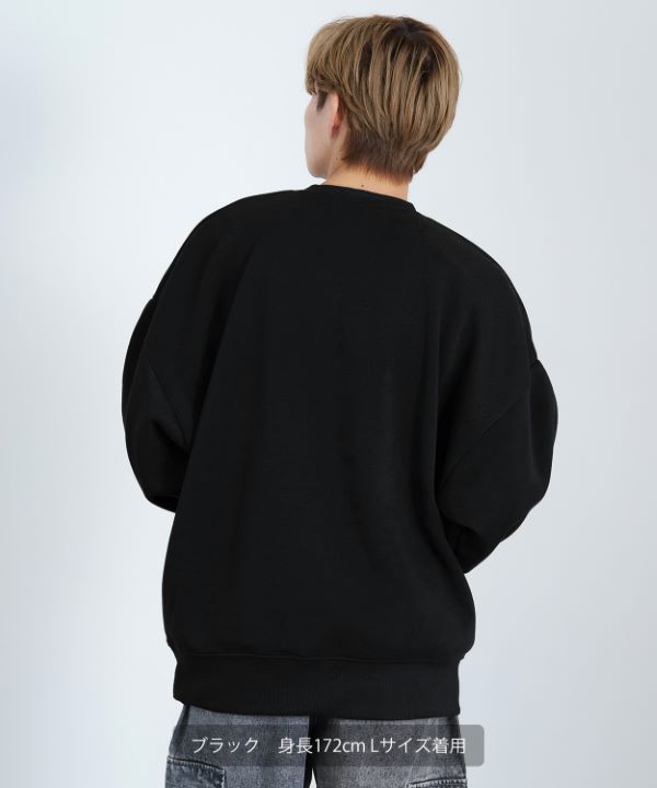 裏起毛無地ドルマンクルートレーナー