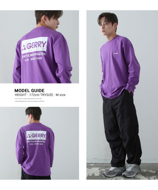 Puk-Puk 長袖Tシャツ 紫 GERRY】別注MTボックスロゴ長袖Tシャツ