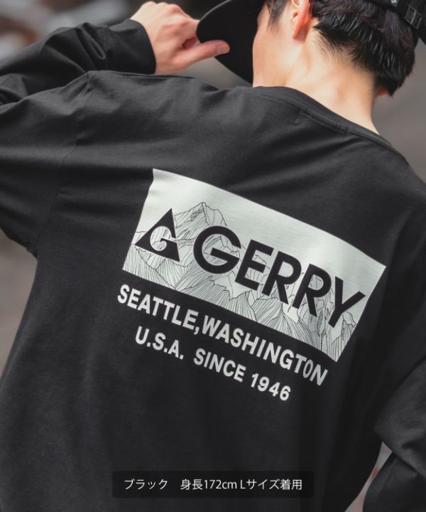 【GERRY】別注MTボックスロゴ長袖Tシャツ ブラック M