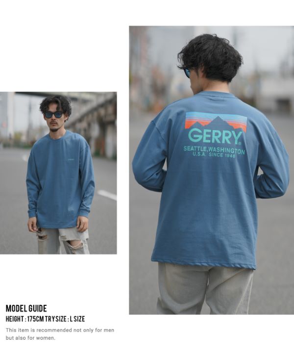GERRY】別注カラーボックスロゴ長袖Tシャツ