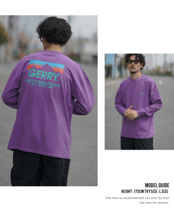 GERRY】別注カラーボックスロゴ長袖Tシャツ