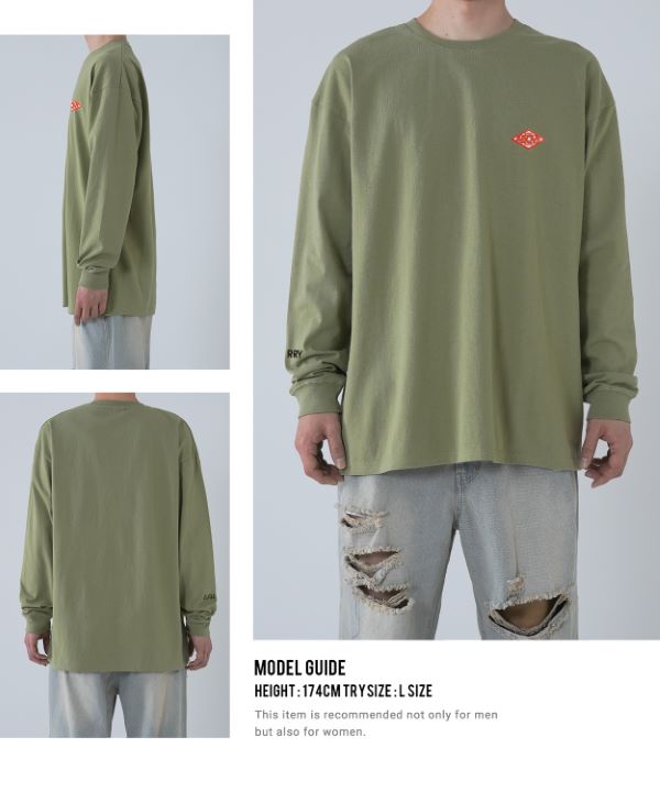 GERRY】別注ダイヤワッペン長袖Tシャツ