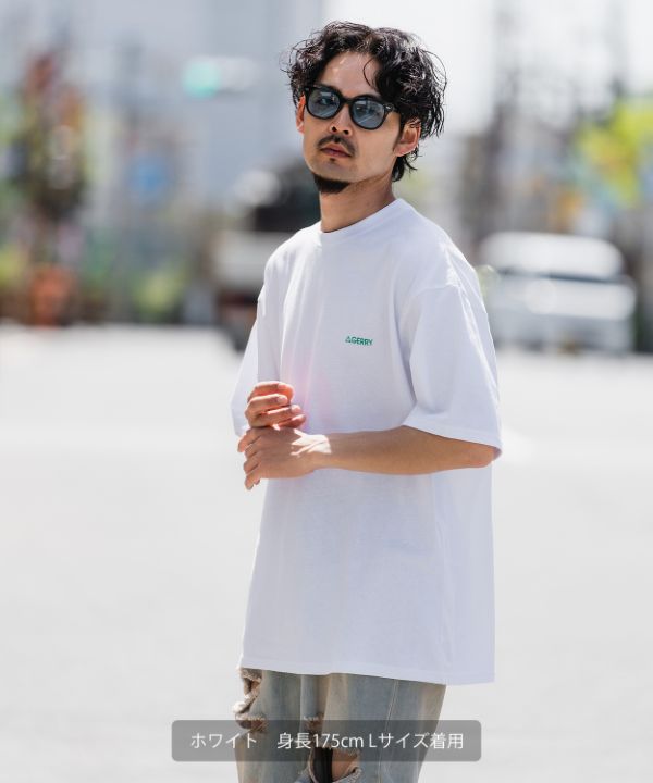 SHIPS 古着 Tシャツ カーキ 半袖 ストリート HIPHOP アウトドア GERRY】別注MT刺繍半袖Tシャツ