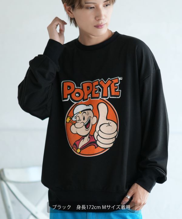 POPEYE】ミニ裏毛長袖スウェットTシャツ