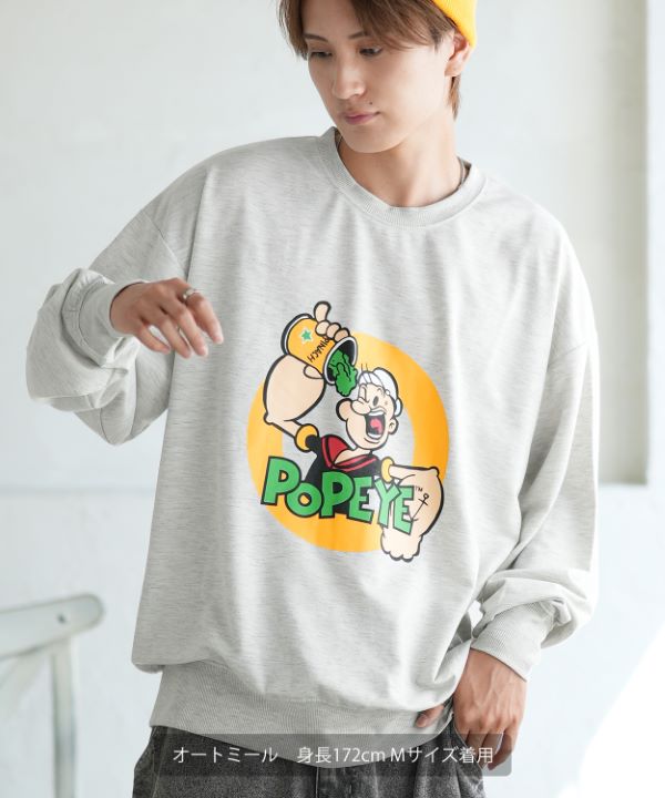 POPEYE】ミニ裏毛長袖スウェットTシャツ