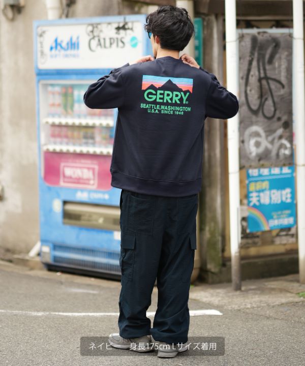 GERRY】別注カラーボックスロゴ裏起毛トレーナー