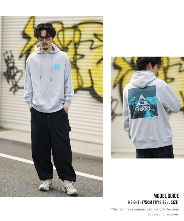 GERRY】別注ネオン転写MTスクエアロゴ裏起毛プルパーカー