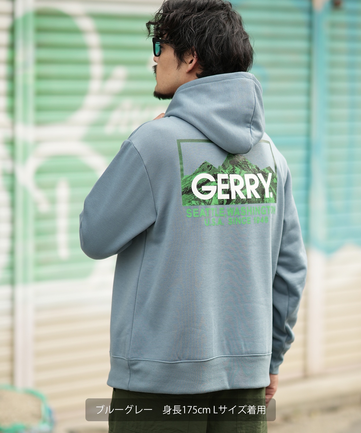 GERRY】別注ネオン転写MTボックスロゴ裏起毛プルパーカー