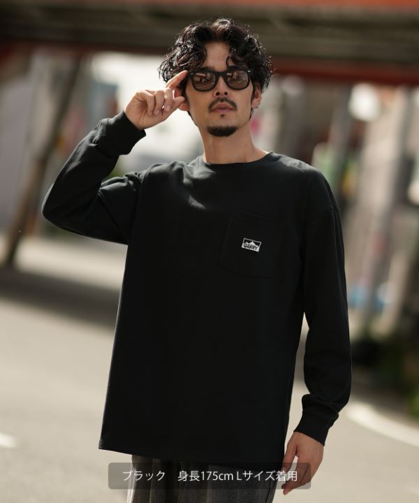GERRY】別注刺しゅうボックスロゴ長袖ポケットTシャツ