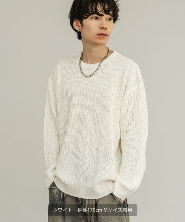 畦編みニットセーター