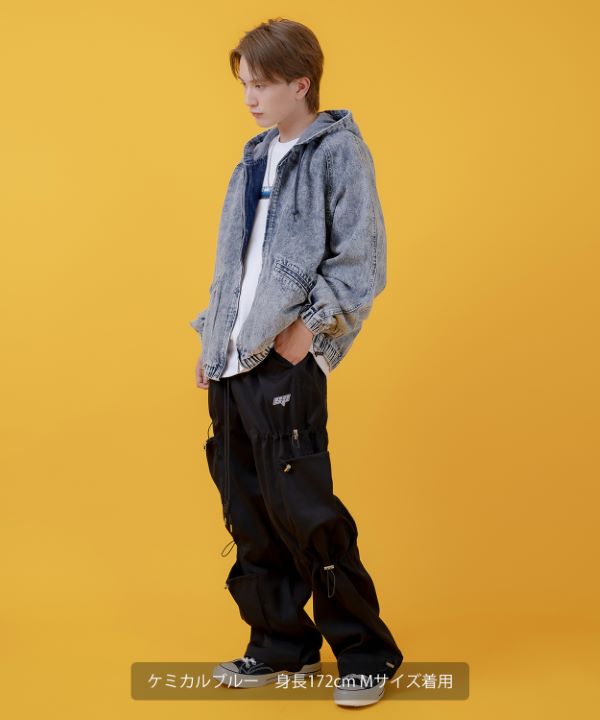 デニムフードジャケット X-girl HOODEDDENIMJACKET/フードデニムジャケット BLACK