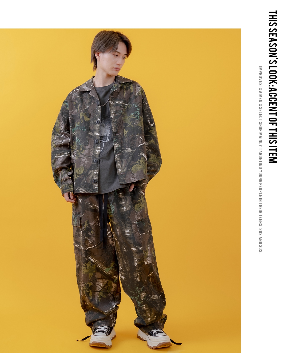 CAMOジップカーゴパンツ/CAMO Zip Cargo Pants（カーゴパンツ