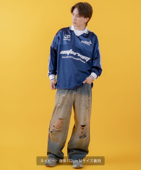 TTT_MSW サッカーゲームシャツ　XL 未使用 グロッシーサッカーゲームシャツ