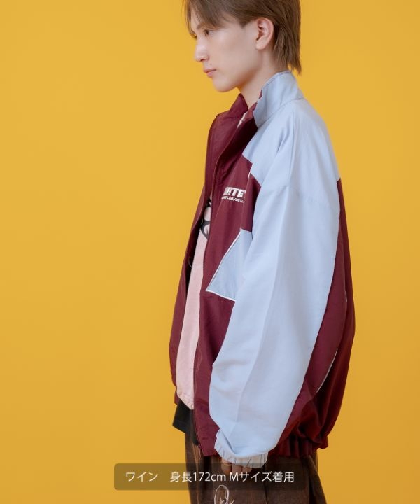 LUCA／異素材切り替え ダンボール×ナイロン 春ジャケット フード付きブルゾン FREAK'S STORE（フリークスストア） ナイロンジャケット リサイクル
