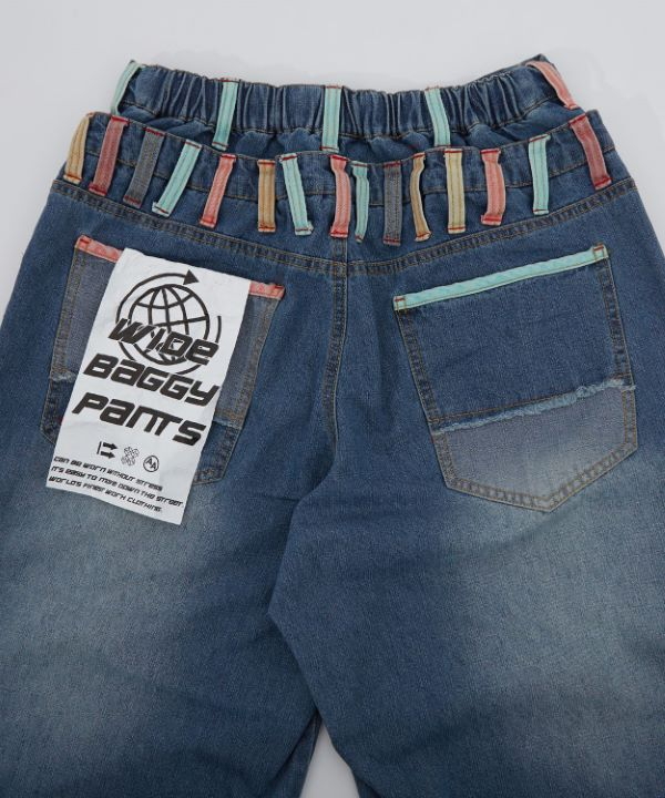 ダブルウエストデニムパンツ