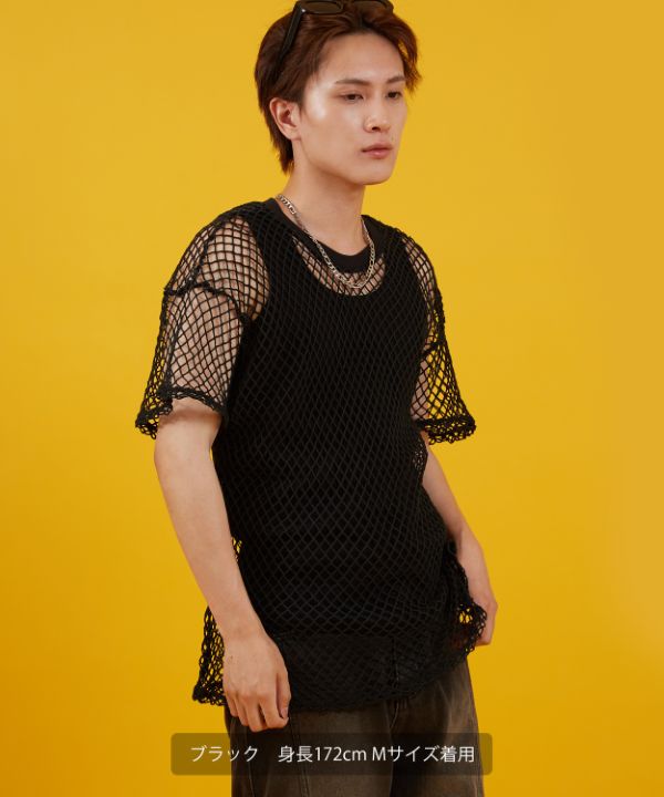 粗メッシュ 半袖Tシャツ