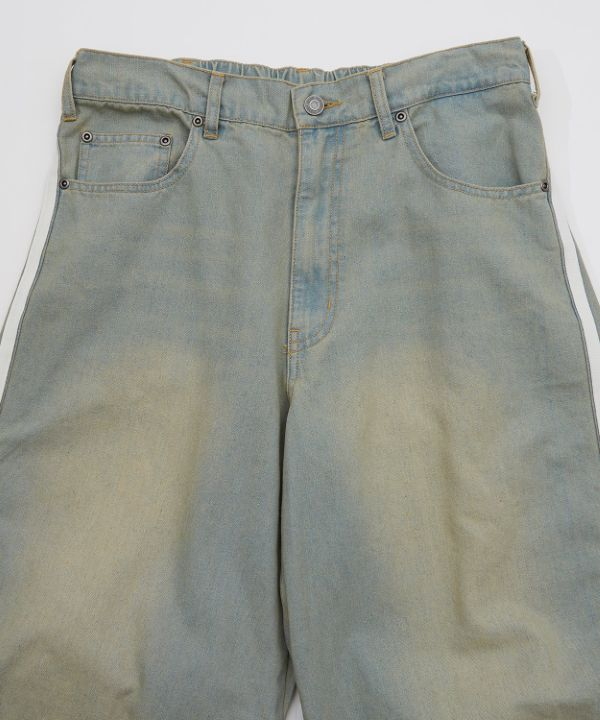 サイドラインカーブデニムパンツ