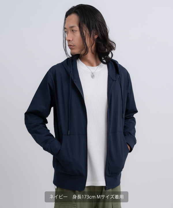 ストレッチ天竺ジャージジップパーカー
