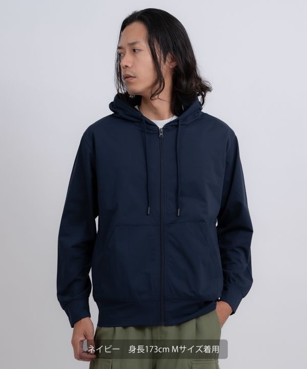 ストレッチ天竺ジャージジップパーカー