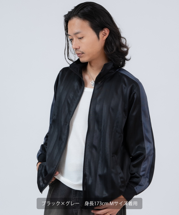 シャドーストライプサイドラインジャージトラックジャケット＆トラック