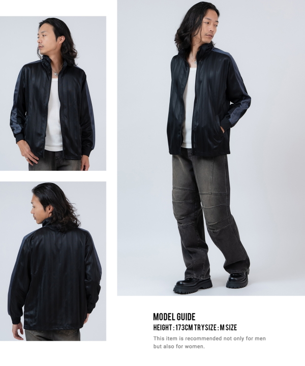 シャドーストライプサイドラインジャージトラックジャケット＆トラック