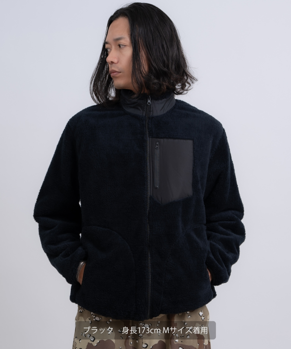 BRATSTYLE ナイロンボアジャケット Lサイズ ネイビー X-girl（エックスガール）の「REVERSIBLE BOA FLEECE JACKET（ナイロン