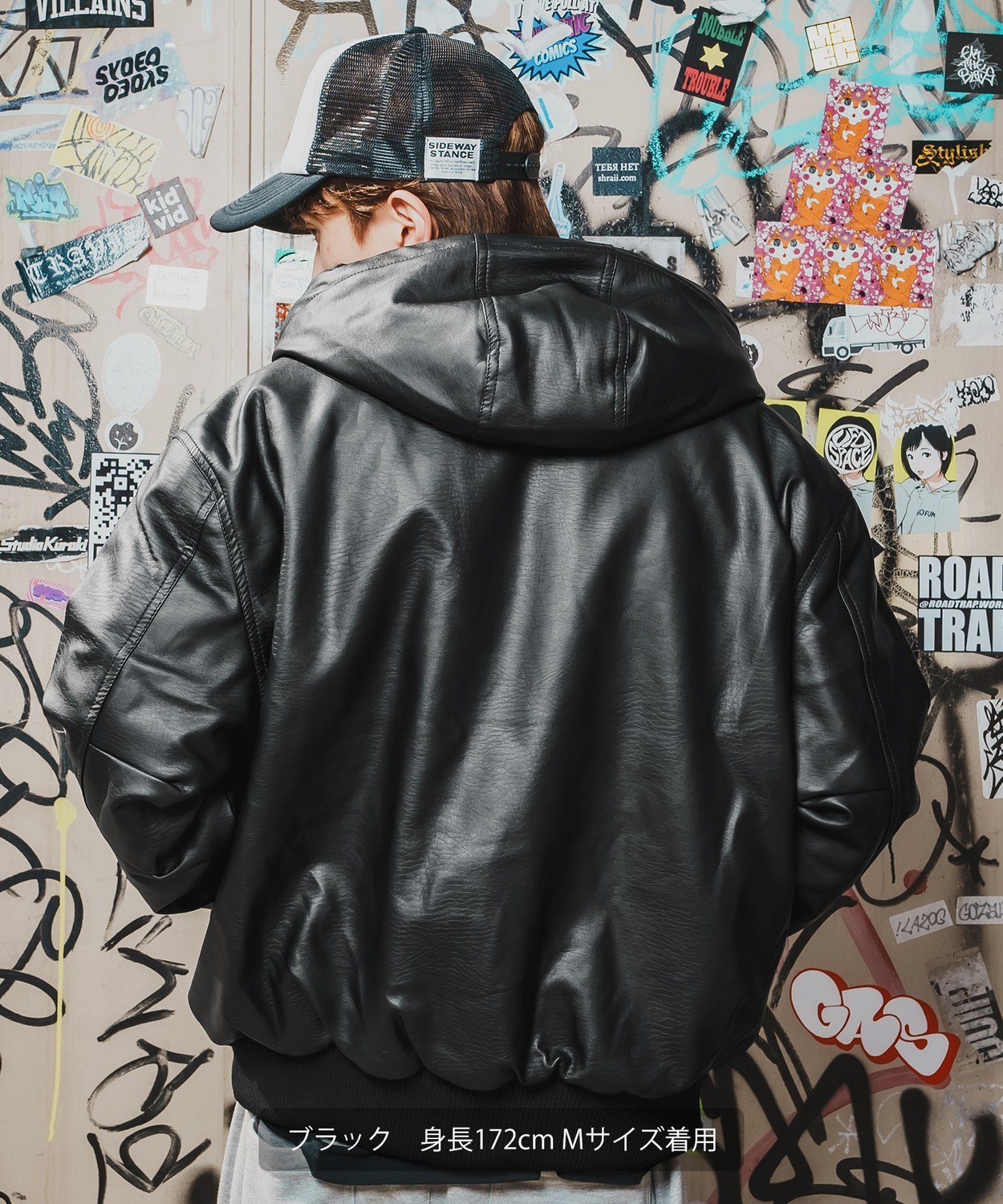 PU中綿キルティングジップパーカーブルゾン